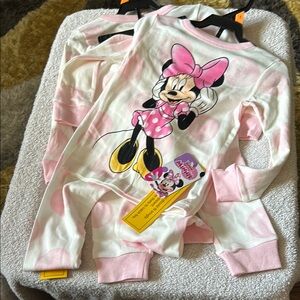 Disney Minnie Mouse Pink and White Pajama Set